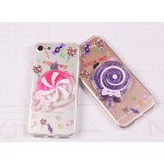 Wholesale iPhone 7 Lollipop Candy Style Liquid Star Dust Case (Purple)